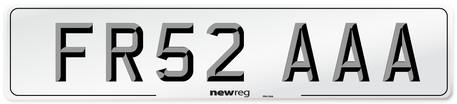 FR52 AAA Number Plate from New Reg